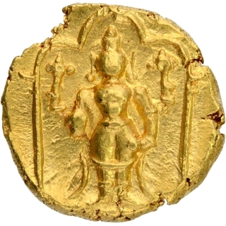 Gold Half Varaha Coin of Venkatapathiraya III of Vijayanagara Empire.