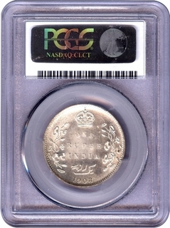 Silver One Rupee Coin of King Edward VII of Calcutta Mint of 1908.