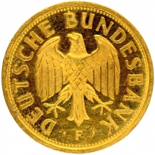 Gold One Deutsche Mark Coin of Germany of 2001.