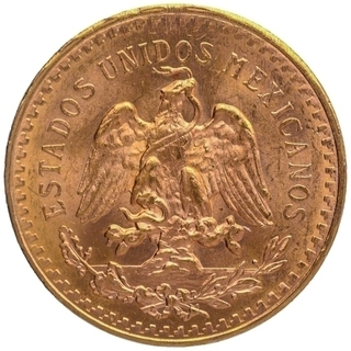 Gold Fifty Pesos Coin of Mexico of 1945.