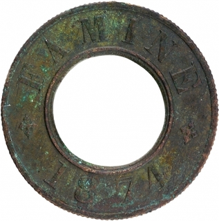 Brass One Rupee Grain Token of Bengal Famine 1874.