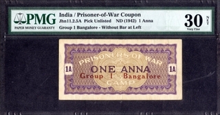 One Anna POW Coupon of Group I Bangalore.