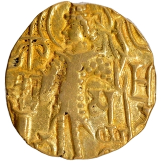 Gold Dinar Coin of Shaka I of Later Kushans of Ardokhsho type.