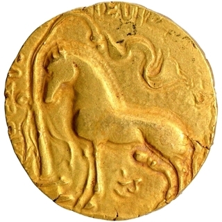 Gold Dinar Coin of Samudragupta of Gupta Dynasty of Ashvamedha type.