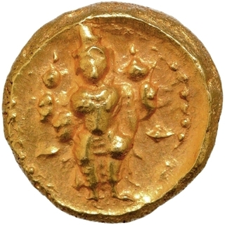 Gold Varaha Coin of Venkatapathiraya II of Aravidu Dynasty of Vijayanagara Empire.