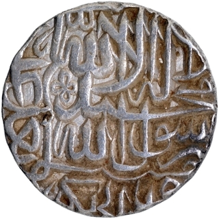 Silver One Rupee Coin of Akbar of Agra Dar ul Khilafa Mint.