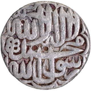 Silver One Rupee Coin of Akbar of Agra Dar ul Khilafa Mint.