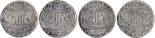 Lot of  Four Silver One Rupee Coins of Jahangir of Ahmadabad Mint of Different Months.