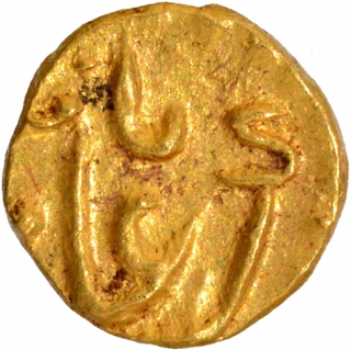 Gold Half Fanam Coin of Alamgir II of Siddhaut Mint.