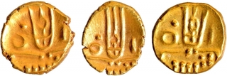 Lot of Three Gold Fanam Coins of Nayakas of Chitradurga.