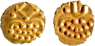 Gold Kaliyan Panam Coins of Anizham Thirunal Marthanda Verma of Travancore.