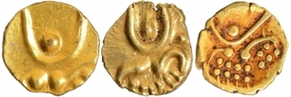 Gold Viraraya Fanam or Vanad Erattavalan Rasi Panam of Travancore.