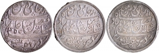 Lot of Three Silver Rupee Coins of Farrukhabad Mint of Bengal Presidency.