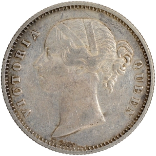 Silver Half Rupee Coin of Victoria Queen of Calcutta Mint of 1840.