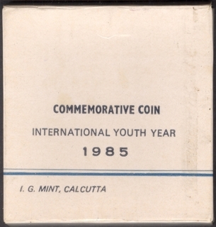 Proof Coin Set of International Youth Year of Republic India of 1985.