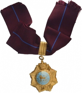 Gold and enameled Medal of Order of British India of 1939.