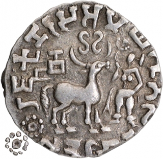 Silver Drachma Coin of Amoghbuti of Kuninda Dynasty.