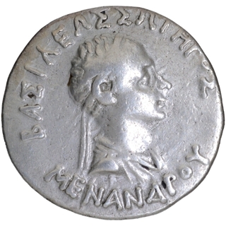 Silver Tetradrachma Coin of Menander I of Indo Greeks.