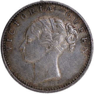 Silver Half Rupee Coin of Victoria Queen of Calcutta Mint of 1840.