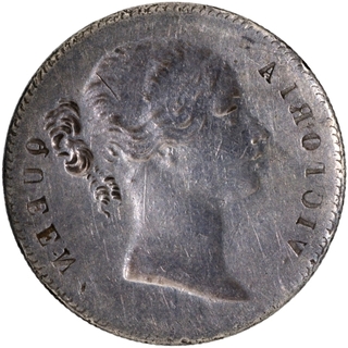 Error Silver One Rupee Coin of Victoria Queen of Calcutta Mint of 1840.