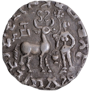 Silver Drachma Coin of Amoghbuti of Kuninda Dynasty.