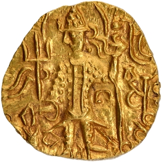 Gold Dinar Coin of Vasudeva II of Kushan Dynasty.