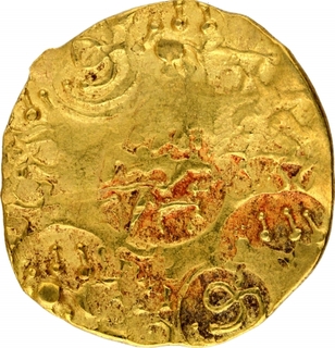 Punch Marked Gold Pagoda Coin of Bijjala of Kalachuries of Kalyana.