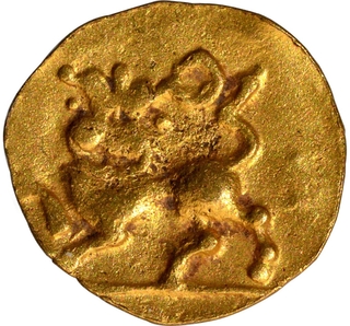 Gold Fanam Coin of Rajula Reddy of Kakatiya Dynasty.