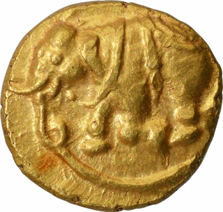 Gold One Quarter Varaha Coin of Devaraya II of Vijayanagara Empire.