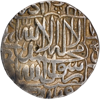 Silver One Rupee Coin of Akbar of Agra Dar ul Khilafa Mint.