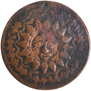 Copper Sunface Pav Anna Coin of Madho Rao of Gwalior.