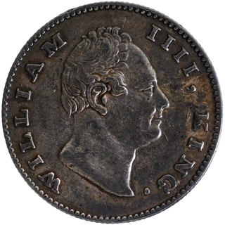 Silver Half Rupee Coin of King William IIII of Calcutta Mint of 1835.