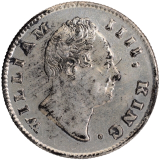 Silver Half Rupee Coin of King William IIII of Calcutta Mint of 1835.