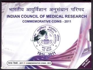 UNC Coin Set of Centenary of Indian Council of Medical Research of 2011.