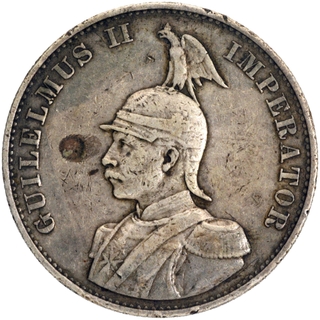 Silver Two Rupies Coin of Kaiser Wilhelm II of German East Africa.