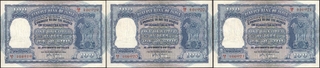 One Hundred Rupees Banknotes Signed by H V R Iyengar of Republic India of 1953.