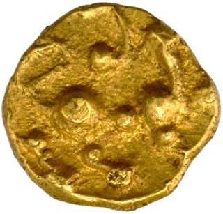 Gold Fanam Coin of Vikramaditya VI of Chalukyas of Kalyana.