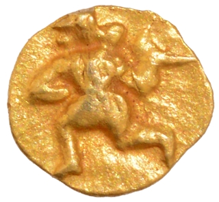 Gold One Quarter Fanam Coin of Shilaharas of Karad.