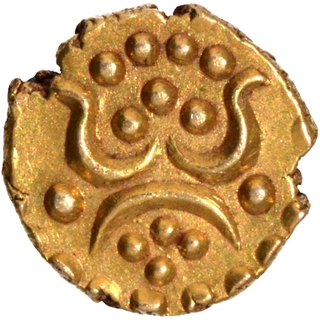 Gold Half Fanam Anantraya of Karthik Thirunal Rama Varma of Travancore.