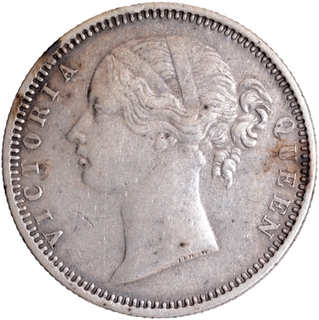 Silver Half Rupee Coin of Victoria Queen of Madras Mint of 1840.