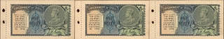 One Rupee Banknotes of King George V Signed by J W Kelly of 1935.