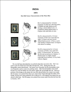 1854 Half Anna Stamps, Victoria Queen, All 3 Die Varieties