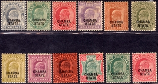 1903-05, Over Printed Chamba State on Edward VII Postage Stamps