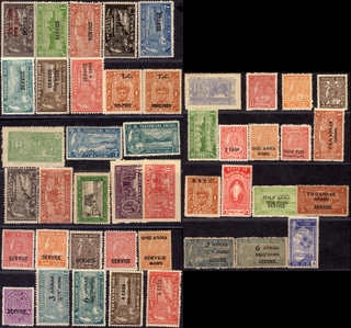 Travancore, Travancore Anchel & Cochin, a collection of 44 Mint Stamps.