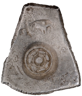 	Unlisted Five Shana Coin Punch Marked Silver of Shakya Janapada. 	