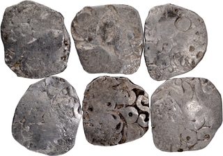 	A lot of Rare 6 coins of Punch Marked Silver Karshapana Coins of Kosala Janapada.	