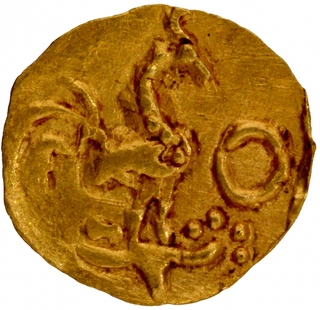 	UNIQUE Gold Fanam Coin of , Kulottunga I of Chalukya Cholas Dynasty in about Uncirculated Condition.	