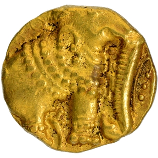 	Highest Grade Uncirculated Gold Gadyana Coin of Western Ganga Dynasty with elephent and Kannada 	