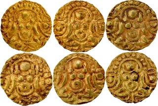 	Uncirculated Rare Gold Masha Coin of Sallakshana Varman of Chandellas of Jejakabhukti.	