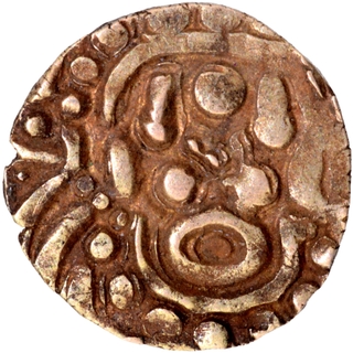 	Unlisted & Rare Base Gold one eight Masha Coin of Chandellas of Jejakabhukti of King Parmardideva	